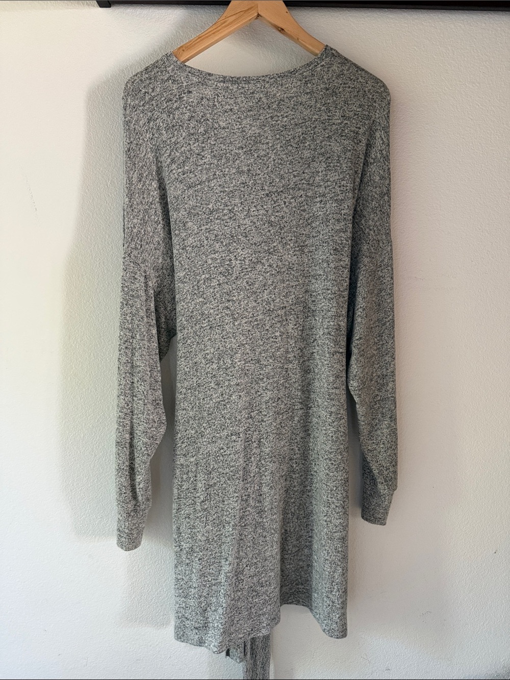 Topshop Gray Tie-Waist Super Soft Long Sleeve Sweatshirt Sweater Dress, Size 12 - Picture 6 of 13